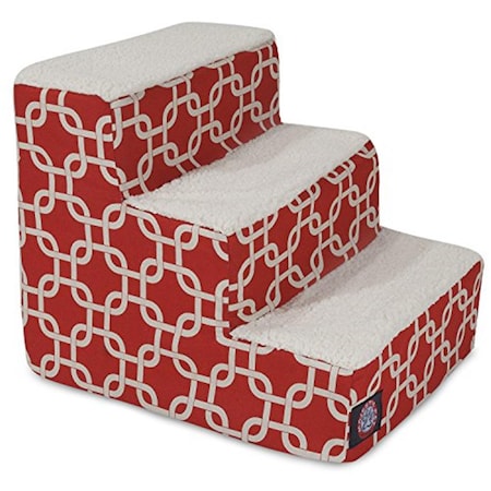 River Soap Co 3 Step Links Sherpa Pet Stairs, Red 788995675300